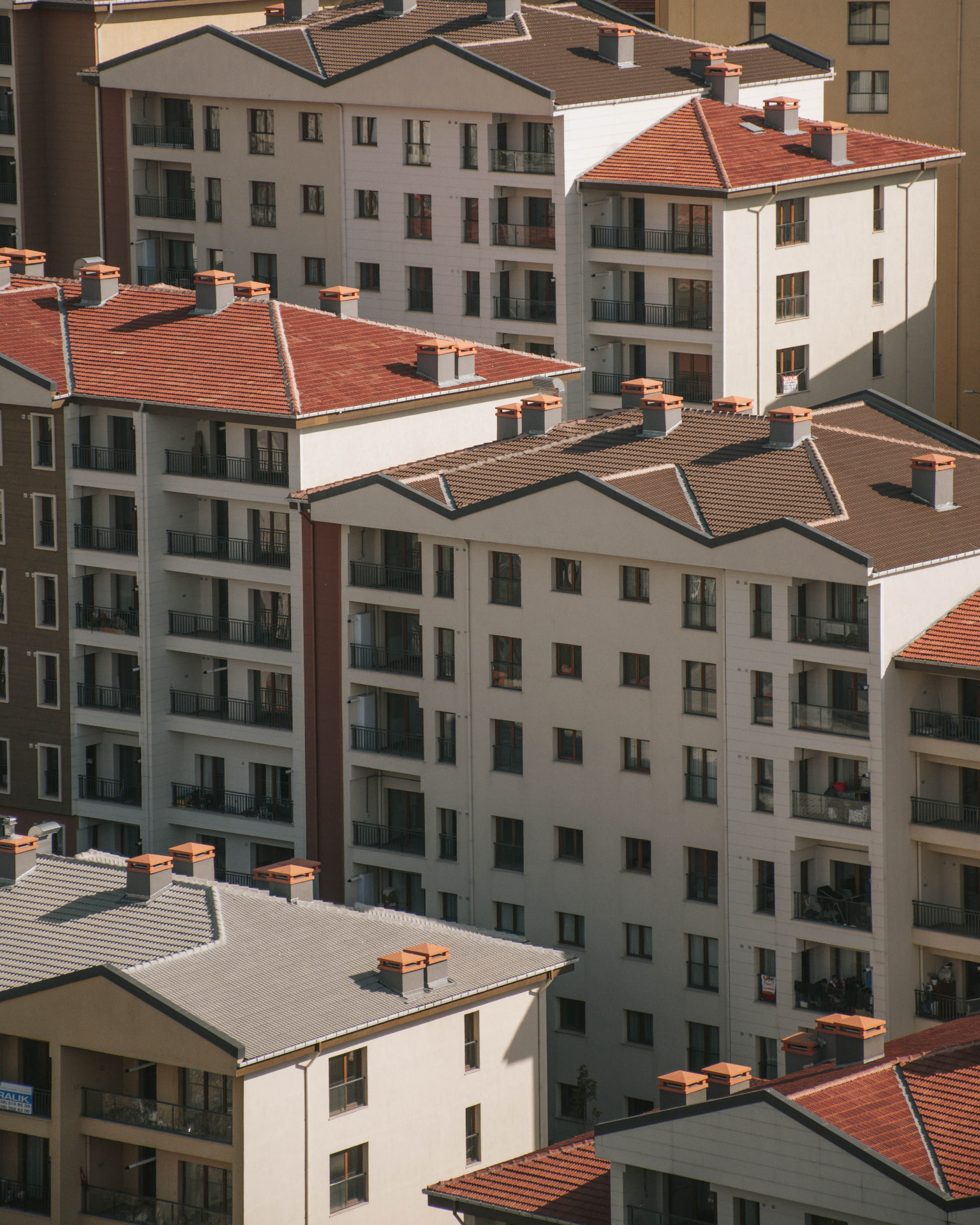 Aerial view of residential blocks across the Milan metropolitan area